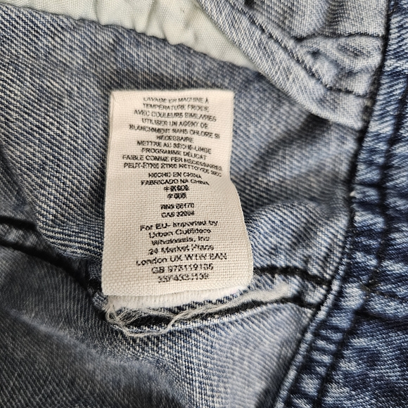 Free People Mixed Media Space Dye Knit Denim Jean Jacket Blue Size XS - Picture 8 of 9